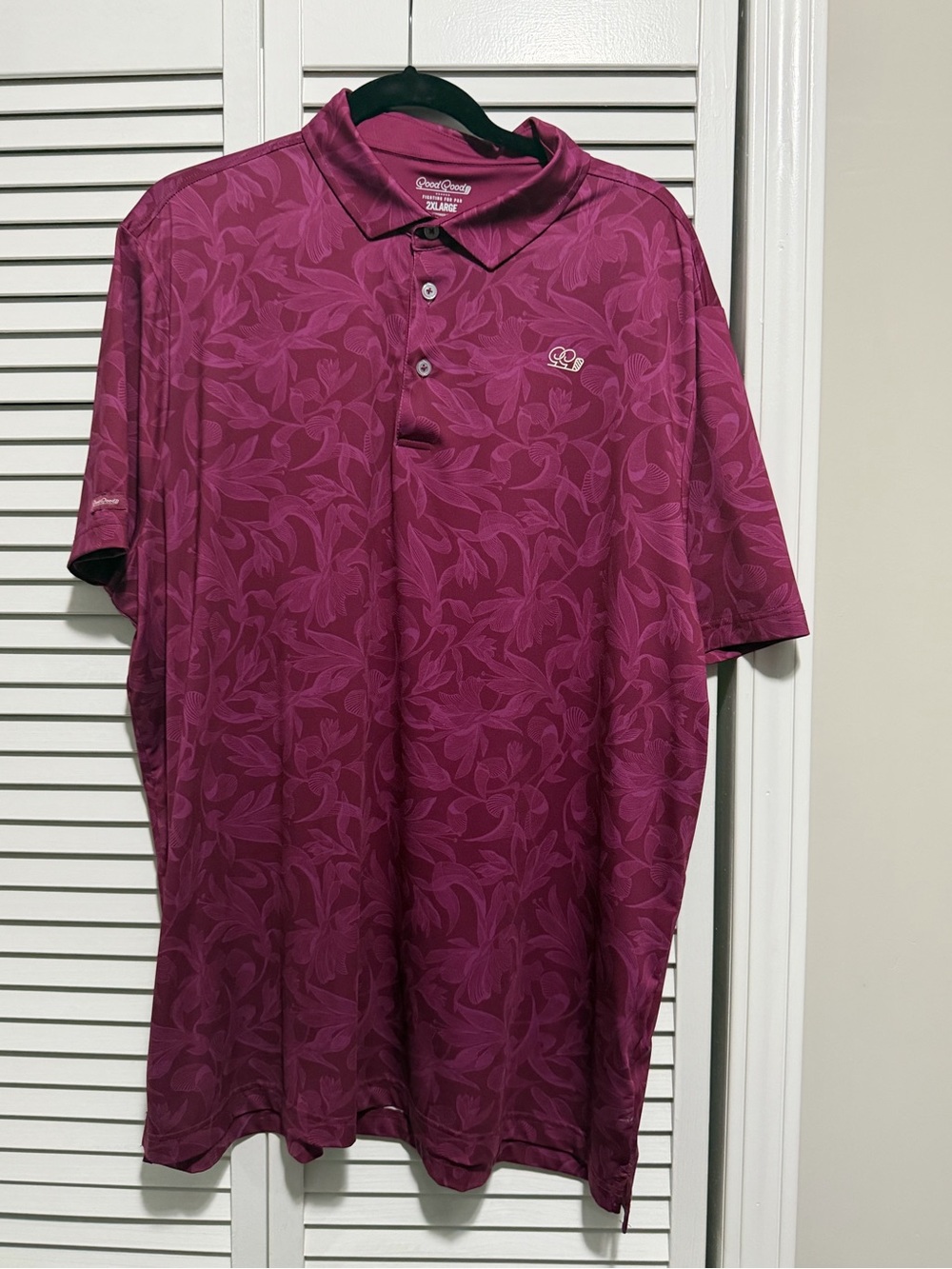 Good Good Men's purple / Burgundy Floral Polo Shirt